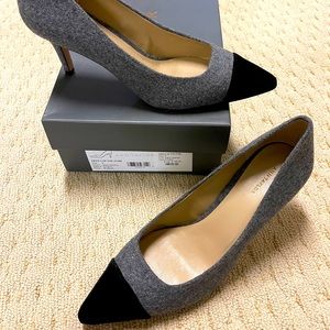 Gray and black kitten heels ann taylor in box